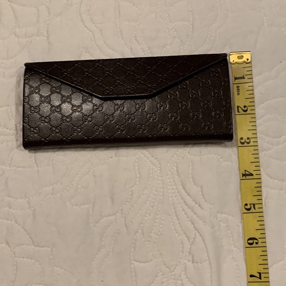 GUCCI Monogram Chocolate Leather GG Sunglasses Case Foldable MADE IN ITALY - Picture 11 of 13